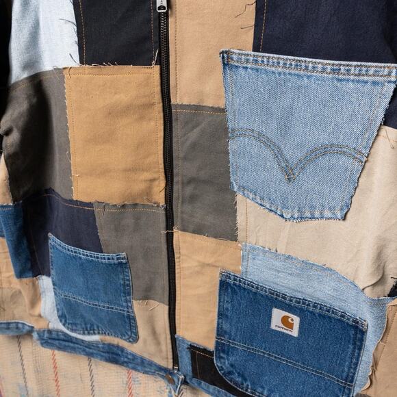 Upcycled patchwork carhartt chore jacket - Picture 4 of 7